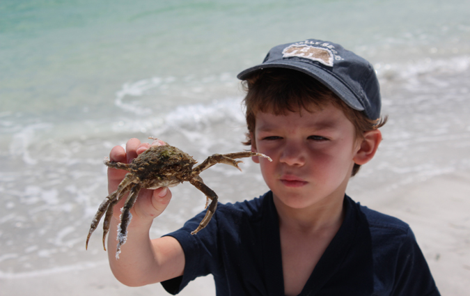 Sam with a Crab